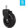 Flash Furniture Waylon Set of 5 Transparent Polyurethane Replacement Wheels for Gaming, Business, and Home Office Chairs – Suitable for Hardwood & Carpet