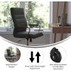 Flash Furniture Whitney High Back White LeatherSoft Executive Swivel Office Chair with Chrome Frame, Arms, and Transparent Roller Wheels(Black Leathersoft/Rose Gold Frame)