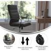 Flash Furniture Whitney High Back White LeatherSoft Executive Swivel Office Chair with Chrome Frame, Arms, and Transparent Roller Wheels(Black Leathersoft/Chrome Frame)
