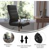 Flash Furniture Whitney High Back White LeatherSoft Executive Swivel Office Chair with Chrome Frame, Arms, and Transparent Roller Wheels(Black Leathersoft/Gold Frame)