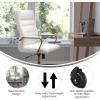 Flash Furniture Whitney High Back White LeatherSoft Executive Swivel Office Chair with Chrome Frame, Arms, and Transparent Roller Wheels(White Leathersoft/Gold Frame)