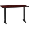 Flash Furniture 30” x 48” Rectangular Mahogany Laminate Table Top with 5” x 22” Table Height Bases(Mahogany)