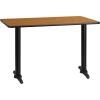 Flash Furniture 30” x 48” Rectangular Mahogany Laminate Table Top with 5” x 22” Table Height Bases(Natural)