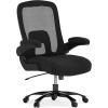 Flash Furniture Big & Tall Swivel Office and Gaming Chair with LeatherSoft Seat, Mesh Office Chair with Flip-Up Armrests and Adjustable Height, Black(Black Fabric/Mesh)
