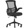 Flash Furniture Kelista Mid-Back Black Mesh Swivel Ergonomic Task Office Chair with Flip-Up Arms and Transparent Roller Wheels(Black Mesh)