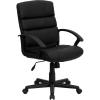 Flash Furniture Lane Mid-Back Black LeatherSoft Swivel Task Office Chair with Arms