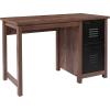 Flash Furniture New Lancaster Collection Crosscut Oak Wood Grain Finish Computer Desk with Metal Drawers