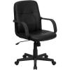 Flash Furniture Paulson Mid-Back Black Glove Vinyl Executive Swivel Office Chair with Arms