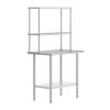 Flash Furniture Reese Prep and Work Table with NSF Certified 18 Gauge Stainless Steel Top Shelf and Double Overshelves with Galvanized Steel Undershelf, 30″ x 48″(24″ x 36″)