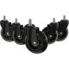 Flash Furniture Waylon Set of 5 Transparent Polyurethane Replacement Wheels for Gaming, Business, and Home Office Chairs – Suitable for Hardwood & Carpet