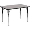 Flash Furniture Wren 30″W x 48″L Rectangular Grey HP Laminate Activity Table – Standard Height Adjustable Legs
