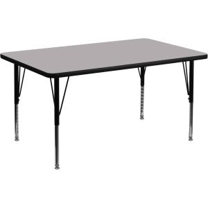 Flash Furniture 36”W x 72”L Rectangular Red Thermal Laminate Activity Table – Height Adjustable Short Legs(Grey)