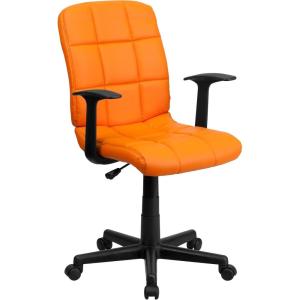 Flash Furniture Clayton Mid-Back Orange Quilted Vinyl Swivel Task Office Chair with Arms(Orange)
