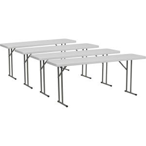 Flash Furniture Elon 4 Pack 6-Foot Granite White Plastic Folding Training Table