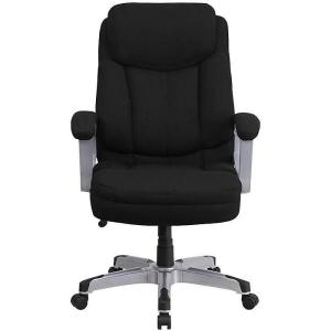 Flash Furniture HERCULES Series Big & Tall 500 lb. Rated Black LeatherSoft Executive Swivel Ergonomic Office Chair with Arms(Black Fabric)