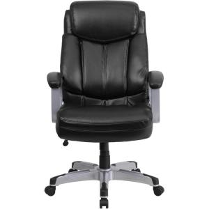 Flash Furniture HERCULES Series Big & Tall 500 lb. Rated Black LeatherSoft Executive Swivel Ergonomic Office Chair with Arms(Black Leathersoft)