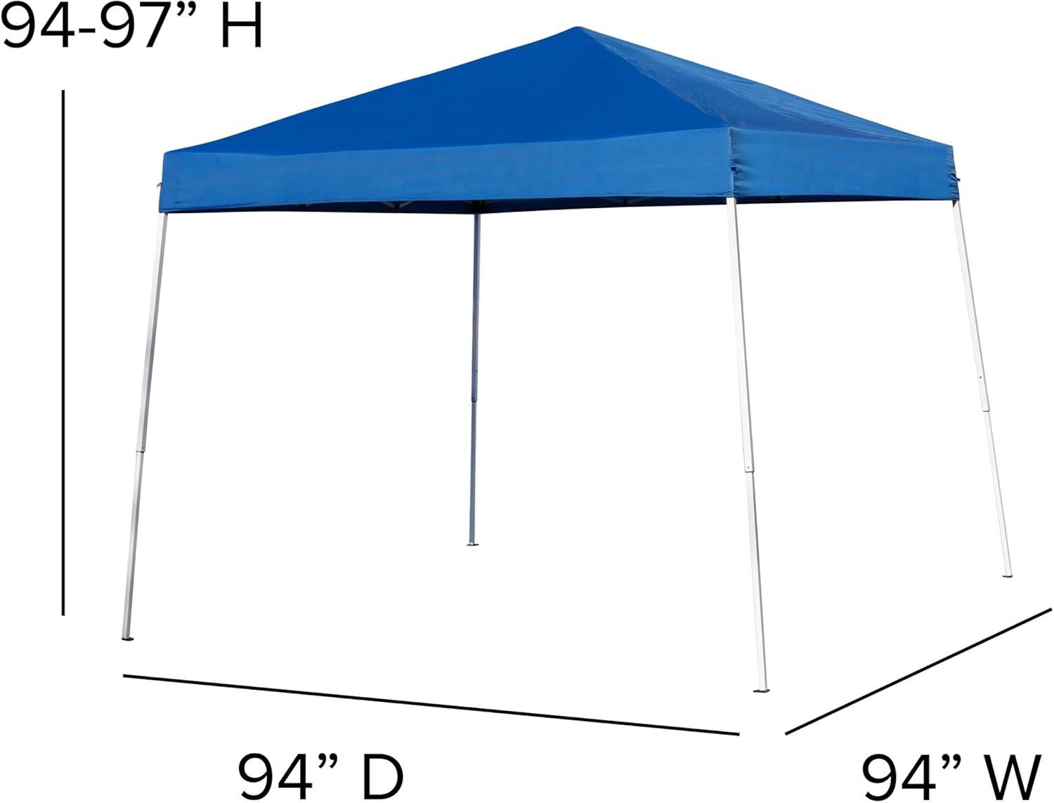 image:imageFlash Furniture Harris 10x10 White Pop Up Event Canopy Tent with Carry Bag and Folding Bench Set Portable Tailgate Camping Event SetBlue