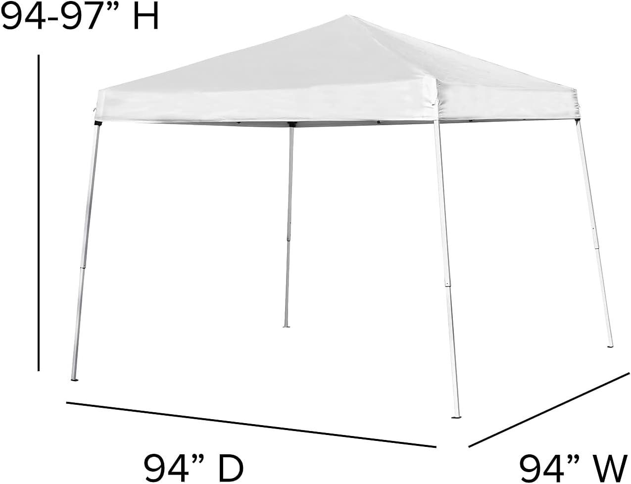 image:imageFlash Furniture Harris 10x10 White Pop Up Event Canopy Tent with Carry Bag and Folding Bench Set Portable Tailgate Camping Event SetWhite