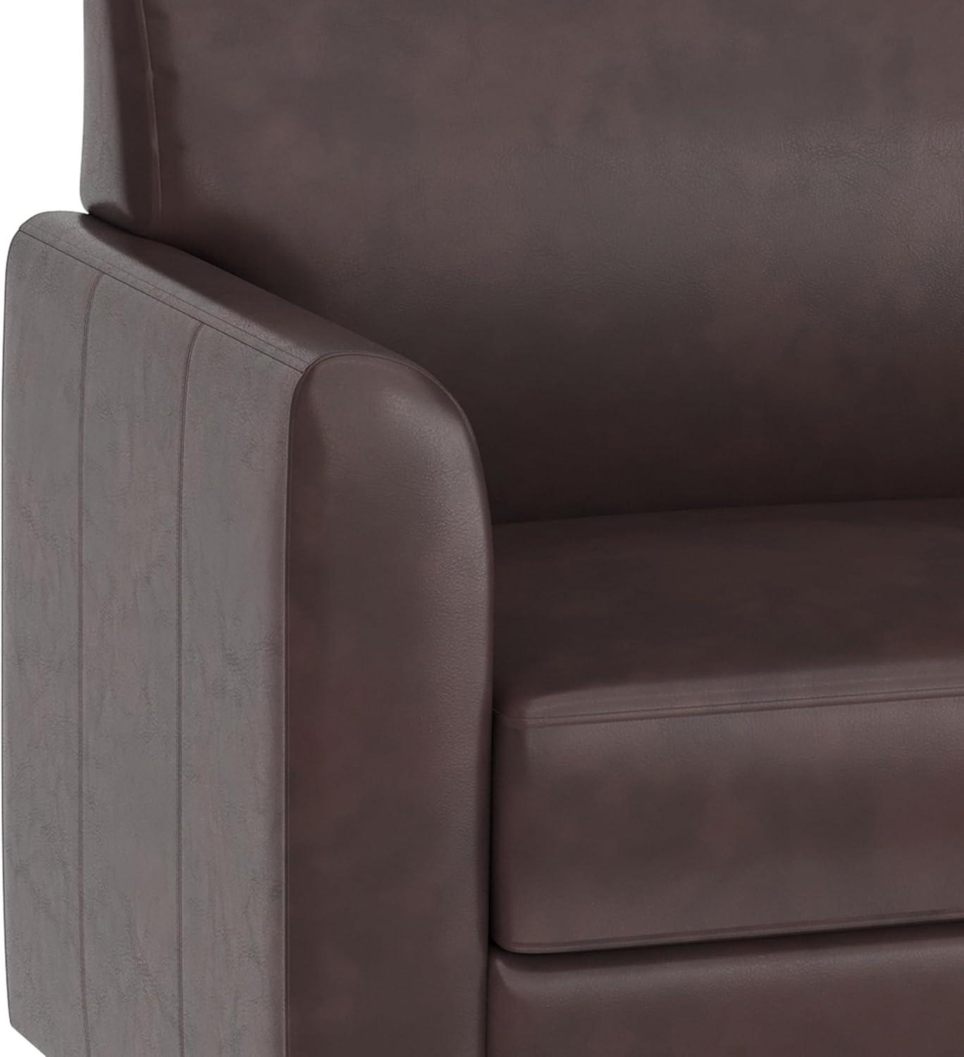 image:imageFlash Furniture Hercules Diplomat Side Reception Sofa with Chrome Legs Lobby Chair with Cushions and Flared Arms Brown LeatherSoftBrownChrome Legs