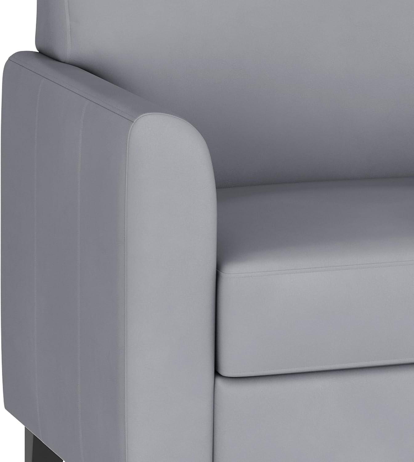 image:imageFlash Furniture Hercules Diplomat Side Reception Sofa with Chrome Legs Lobby Chair with Cushions and Flared Arms Brown LeatherSoftGrey