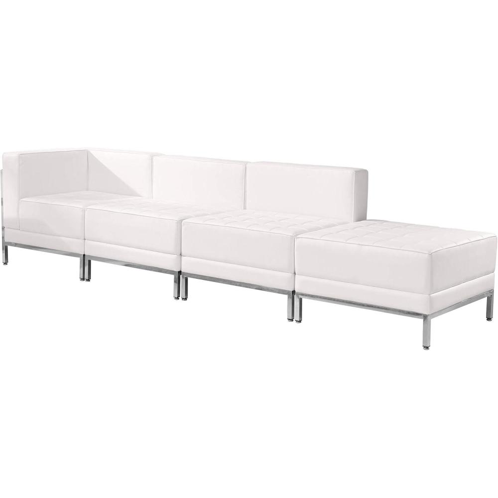 image:imageFlash Furniture HERCULES Imagination Series Black LeatherSoft 4 Piece Chair amp Ottoman SetWhite