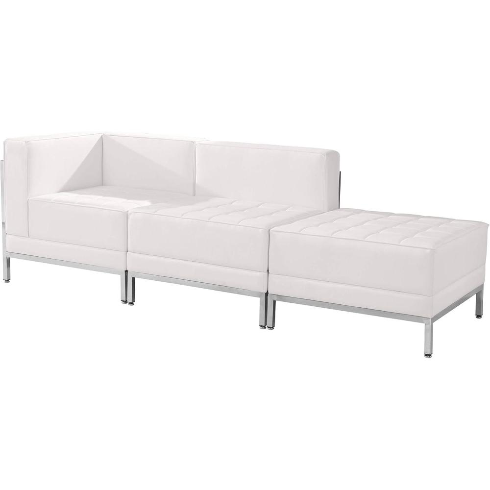 image:imageFlash Furniture HERCULES Imagination Series White LeatherSoft 3 Piece Chair amp Ottoman SetMelrose White