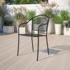 Flash Furniture 5 Pack Black Patio Arm Chair and 35.5″ Black Patio Table with Umbrella Hole