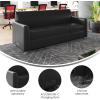 Flash Furniture Agent Reception Sofa with Left and Right Side Charging Stations, Dual AC and USB Ports Plus USB-C Port, Lobby Sofa with Hardwood Frame, Chrome Legs, Black LeatherSoft(Black/Chrome Legs)