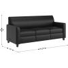 Flash Furniture Agent Reception Sofa with Left and Right Side Charging Stations, Dual AC and USB Ports Plus USB-C Port, Lobby Sofa with Hardwood Frame, Chrome Legs, Black LeatherSoft(Black)