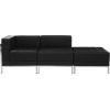 Flash Furniture HERCULES Imagination Series White LeatherSoft 3 Piece Chair & Ottoman Set(Black)