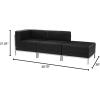 Flash Furniture HERCULES Imagination Series White LeatherSoft 3 Piece Chair & Ottoman Set(Black)