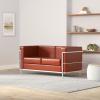 Flash Furniture HERCULES Regal Series Contemporary Cognac LeatherSoft Loveseat with Encasing Frame(Cognac)
