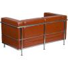Flash Furniture HERCULES Regal Series Contemporary Cognac LeatherSoft Loveseat with Encasing Frame(Cognac)