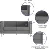 Flash Furniture HERCULES Regal Series Contemporary Cognac LeatherSoft Loveseat with Encasing Frame(Grey)