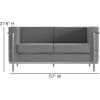 Flash Furniture HERCULES Regal Series Contemporary Cognac LeatherSoft Loveseat with Encasing Frame(Grey)
