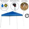 Flash Furniture Harris 10’x10′ White Pop Up Event Canopy Tent with Carry Bag and Folding Bench Set – Portable Tailgate, Camping, Event Set(Blue)