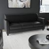 Flash Furniture Hercules Diplomat Side Reception Sofa with Chrome Legs, Lobby Chair with Cushions and Flared Arms, Brown LeatherSoft(Black)