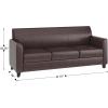 Flash Furniture Hercules Diplomat Side Reception Sofa with Chrome Legs, Lobby Chair with Cushions and Flared Arms, Brown LeatherSoft(Brown)