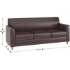 Flash Furniture Hercules Diplomat Side Reception Sofa with Chrome Legs, Lobby Chair with Cushions and Flared Arms, Brown LeatherSoft(Brown/Chrome Legs)