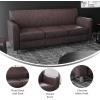 Flash Furniture Hercules Diplomat Side Reception Sofa with Chrome Legs, Lobby Chair with Cushions and Flared Arms, Brown LeatherSoft(Brown/Chrome Legs)