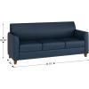 Flash Furniture Hercules Diplomat Side Reception Sofa with Chrome Legs, Lobby Chair with Cushions and Flared Arms, Brown LeatherSoft(Navy)