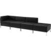 Flash Furniture HERCULES Imagination Series Black LeatherSoft 4 Piece Chair & Ottoman Set(Black)