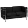 Flash Furniture HERCULES Regal Series Contemporary Cognac LeatherSoft Loveseat with Encasing Frame(Black)