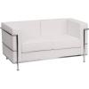 Flash Furniture HERCULES Regal Series Contemporary Cognac LeatherSoft Loveseat with Encasing Frame(Melrose White)