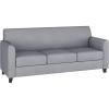 Flash Furniture Hercules Diplomat Side Reception Sofa with Chrome Legs, Lobby Chair with Cushions and Flared Arms, Brown LeatherSoft(Grey)