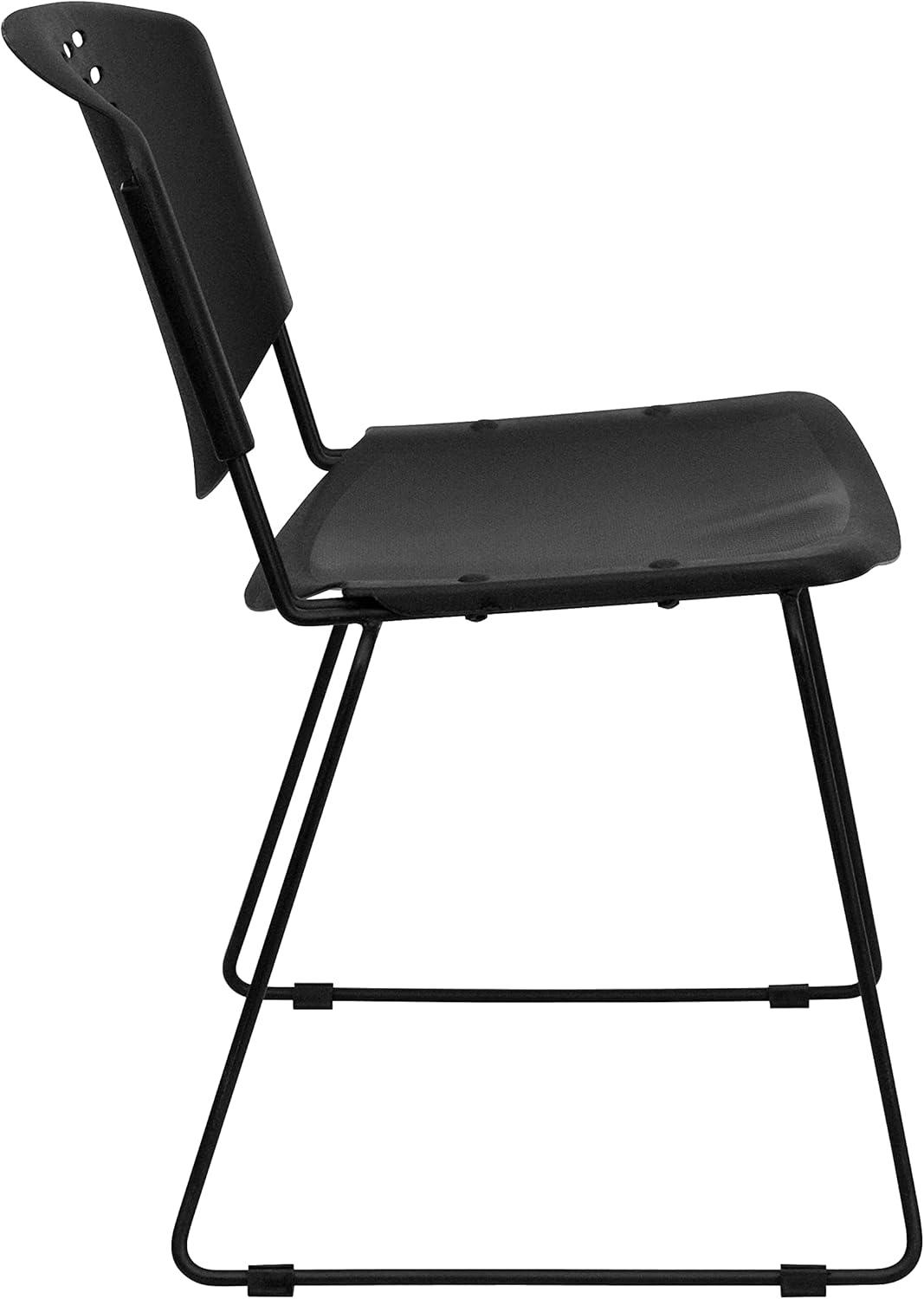 image:imageFlash Furniture 5 Pack HERCULES Series 400 lb Capacity Black Plastic Stack Chair with Black FrameSet of 5