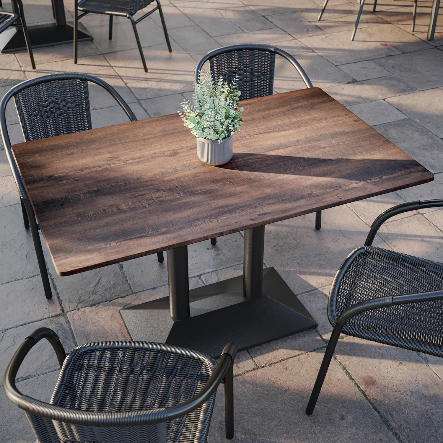 image:imageFlash Furniture Acadia 24 x 30 Dark Brown Tabletop TopGuard HPL Seamless Edge Scratch amp Stain Resistant AllWeather Durability Commercial GradeDark Brown