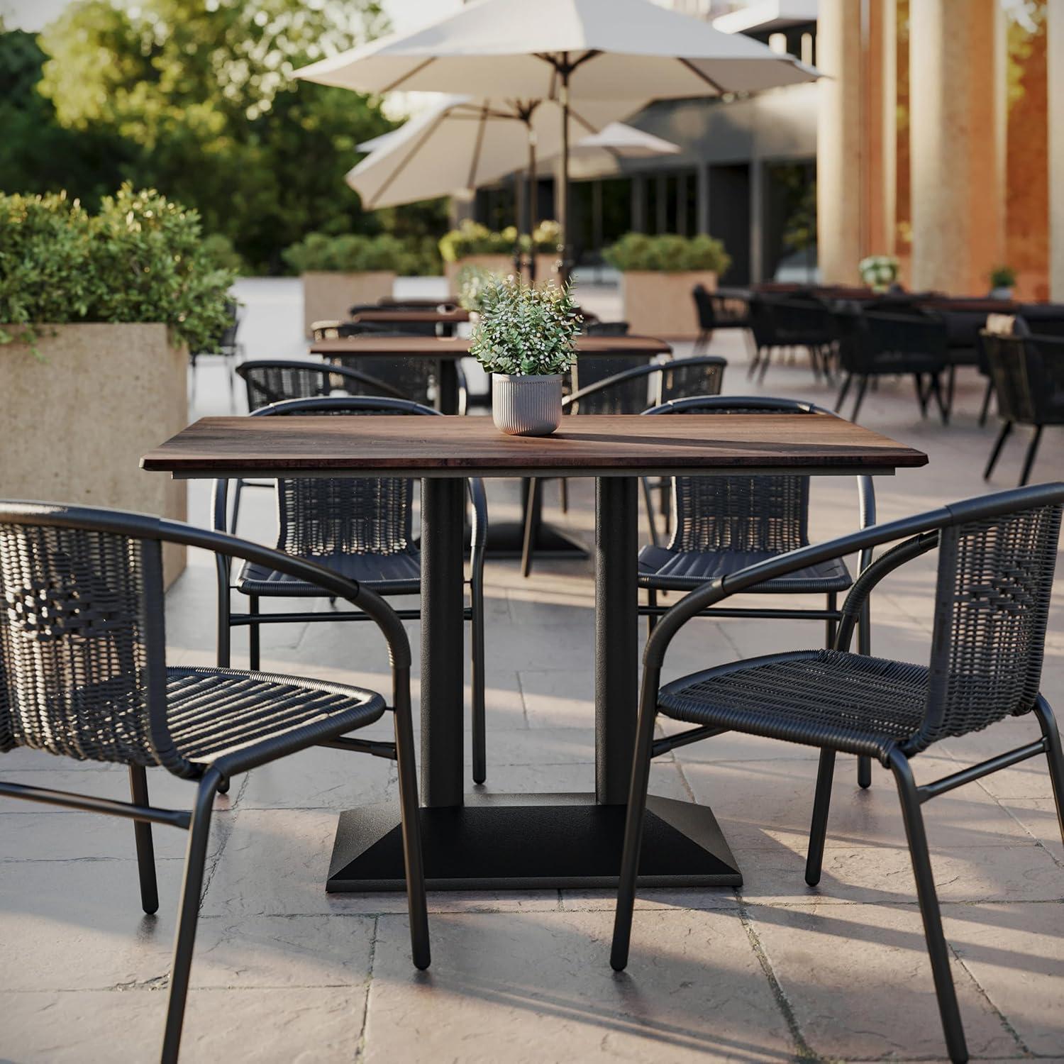 image:imageFlash Furniture Acadia 24 x 30 Dark Brown Tabletop TopGuard HPL Seamless Edge Scratch amp Stain Resistant AllWeather Durability Commercial GradeDark Brown