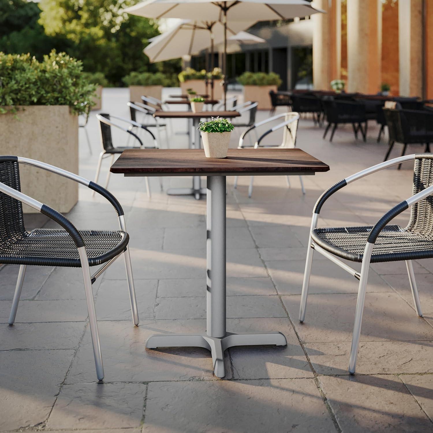 image:imageFlash Furniture Acadia 24 x 30 Dark Brown Tabletop TopGuard HPL Seamless Edge Scratch amp Stain Resistant AllWeather Durability Commercial GradeDark Brown