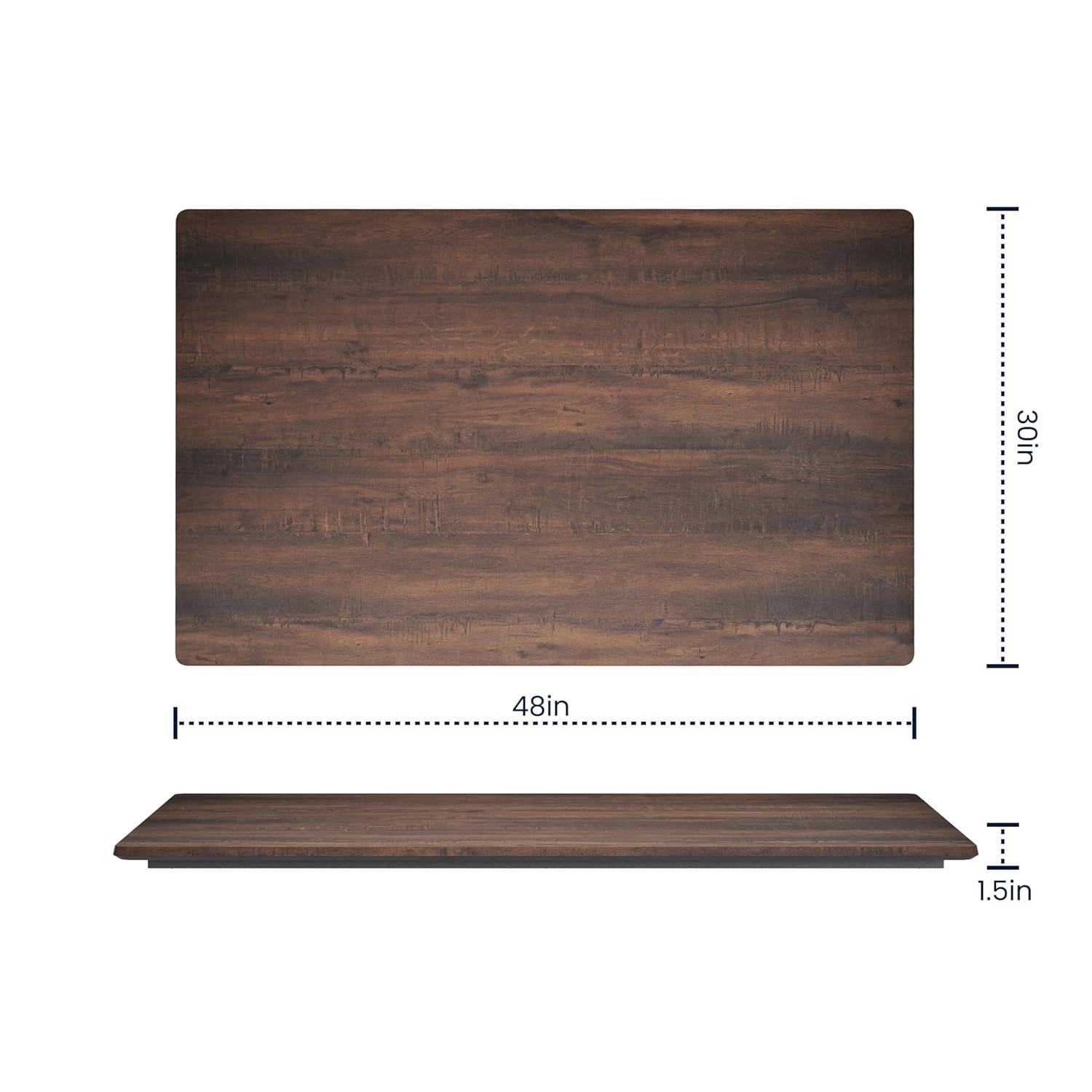 image:imageFlash Furniture Acadia 24 x 30 Dark Brown Tabletop TopGuard HPL Seamless Edge Scratch amp Stain Resistant AllWeather Durability Commercial GradeDark Brown